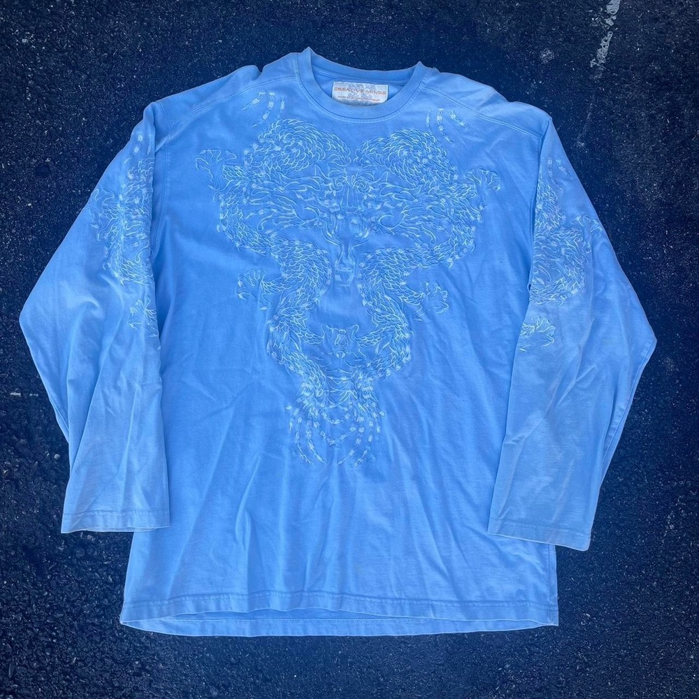 1990s JNCO like AOP Graphic Dragon Longsleeve shirt size 2XL
